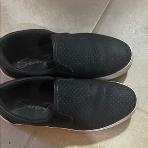 Seven7 Women Black Perforated Loafers